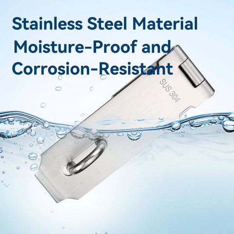Image of Two Sets Of 5 Inch Padlock Hasp Latch Locks, Stainless Steel, corrosion-resistant, floating in clear water, highlighting durability.