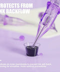 Pro2 Tattoo Needle Cartridges With Textured Pin Tech For Slick Ink Flow Control 20 Pack Round Liner membrane, purple