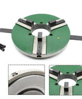Heavy Duty 3-Jaw Lathe Chuck 12 Inch Self-Centering Beefy Grip For Wood Lathe Bowl Turning Metalworking CNC with green finish.
