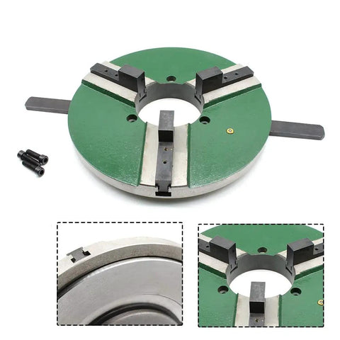 Heavy Duty 3-Jaw Lathe Chuck 12 Inch Self-Centering Beefy Grip For Wood Lathe Bowl Turning Metalworking CNC with green finish.