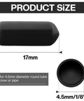 Diagram showing 60 Pieces 4.5mm Screw Thread Protectors Rubber End Caps For Round Tubes Black Vinyl Tube Caps 15mm Length Inner Diameter 4.5mm