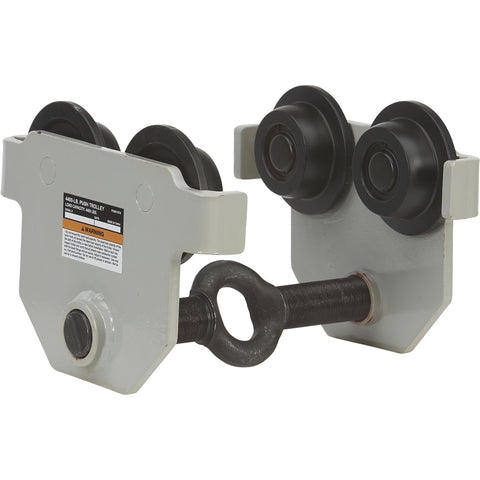 Heavy Duty Push Trolley 4400 Pounds Capacity For I Beam 2 5 Eighths In To 8 5 Eighths In Flange Width Four Sealed Bearing Rollers