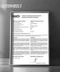 Framed UCI Certification for Gravel Wheelset With 35mm Depth And 25mm Inner Width, Tubeless Ready 700C Disc Brakes on display