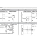 Diagram of output circuit types for Hollow Shaft Encoder For AB Two-Phase Systems, including voltage, NPN, complementary, and drive outputs.