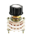 4 Pole 5 Throw Rotary Switch with 2 Deck Band Channel, plastic knob, 24 pins, 10mm mount hole, 6mm shaft for DIY electronics projects