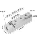 Diagram of Four Way Pneumatic Manifold Block for Air Distribution Aluminum Construction With G1/2 Inlet And G1/4 Outlets Model SY40-02-4F