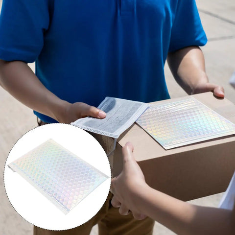 Colorful Bubble Mailers Set 20 Pcs 15x20cm Waterproof Padded Envelopes With Self Sealing Adhesive Shockproof Packing Bags in use