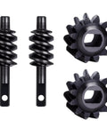Hardened Steel Helical Axle Gear Set 12T For 1/30 RC Crawler With CNC Machined Worm And Spur Gears, front view showing two sets