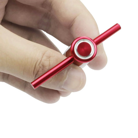 Close-up of Harley Touring Ignition Switch Housing Alignment Tool Fits 2003 Through 2013 Models Aluminum Alloy Red in hand.