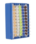 Carbide Micro Drill Bits Set For PCB And SMT Work displayed in a blue case, showing 50 pieces ideal for circuit board drilling.
