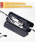 Two Pack Cable Management Box Set With 148 Piece Organizer Kit Safe ABS Material Hides Power Strips Surge Protectors Cords