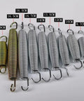 Super Heavy Duty 10-Pack Steel Extension Springs With 50kg Load Capacity, 9 to 16.5cm sizes, high carbon steel, for garage and farm use.