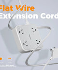 Extension Cord 10 Ft Long Surge Protector Power Strip With 4 Outlets 3 USB Ports Including USB C 900 Joules Protection