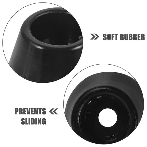 Close-up of non slip rubber feet pads for furniture legs showing soft rubber texture and preventing sliding features.