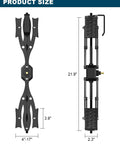 X Shape Wheel Chocks Stabilizer XL For Travel Trailers Campers And Trucks Double Sets 4 To 17 Inch With Drill Adjust Locked RV Tire Stabilizers Includes Wrench Wheel Scissor Durable And Easy To Use shown in dimensions and details