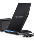 Two Coil Fast Wireless Charger Stand With 20W PD Adapter Included For IPhone 17 Pro Max 17 16 15 14 13 And Samsung Galaxy S21 To S26 Desk Dock