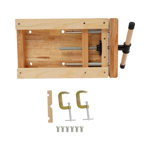 Beefy Portable Wooden Workbench With Woodworking Vise And C Type Clips 360 Degree Rotating Bench for home shop view