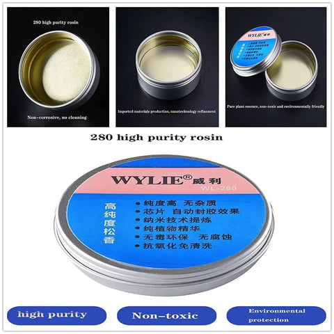 280 high purity rosin in tin for 5 Pack BGA Soldering Paste And Flux Kit With UV Light Curing Solder Mask Ink Green Booster