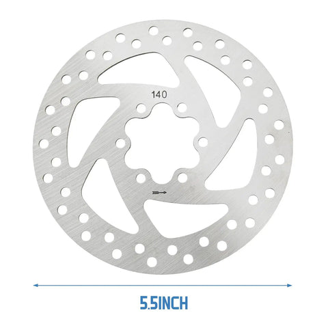 140mm 6-Bolt Stainless Steel Bike Disc Brake Rotor For Road, Mountain, BMX And Electric Scooters, top view