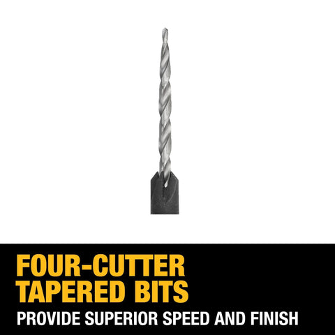 DEWALT countersink drill bit, silver metal, front view
