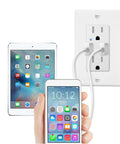 20 Pack White Usb Wall Outlets Serve Up Top Shelf Charging Speeds Through Dual 4.2A Outlets And Standard Sockets ETL Verified with devices charging.