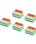 5-pack of 8 Pin KF141V PCB Spring Terminal Block Connector 2.54mm Pitch, 150V 2A, ideal for PCB boards and electronics projects