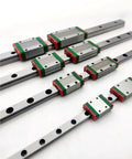 Multiple One Piece Linear Rail 60-600mm With MGW12C Slider Block 450mm Long Pro Grade Linear Motion Guides on white background