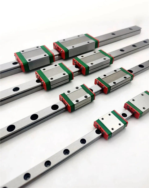 Multiple One Piece Linear Rail 60-600mm With MGW12C Slider Block 450mm Long Pro Grade Linear Motion Guides on white background