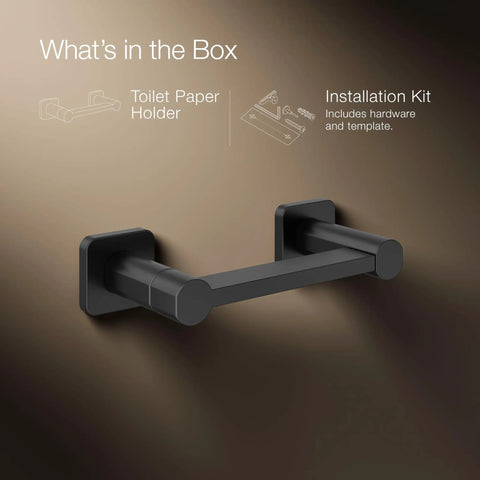 Parallel Pivoting Toilet Paper Holder For No-Fuss Quick Easy Roll Changes And Clean Hands Free Look Wall Mounted Matte Black