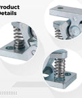 Close-up of 2 Pack Zinc Alloy Double Roller Heavy Duty Cabinet Door Catch Spring Loaded Latch, showing detailed metal and spring design