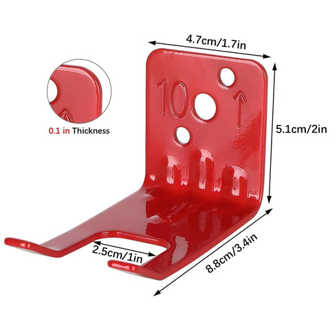 Red Heavy Duty Fire Extinguisher Bracket 5 Pack For Large And Small Fire Extinguishers, Adjustable Wall Mount Hooks For Home