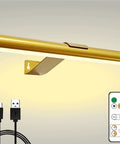 Picture Light With Remote For Paintings And Posters Full Metal Wall Sconce Art Lighting, USB-C cable and remote shown