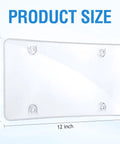 Two Pack Clear License Plate Covers Unbreakable Bubble Protector For Front And Back Car Tags Twelve Point Two By Six Point Three Inches