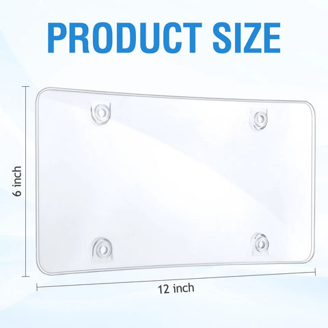 Two Pack Clear License Plate Covers Unbreakable Bubble Protector For Front And Back Car Tags Twelve Point Two By Six Point Three Inches