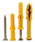 Yellow Plastic Wall Anchor Kit With 304 Stainless Self Tapping Screws And Wall Plugs For Drywall Concrete Brick Hollow Walls 6mm 8mm 10mm Anchor Sizes Assortment DIY Friendly M10x50mm Screws 10 Pieces with yellow wall anchors and metal screws