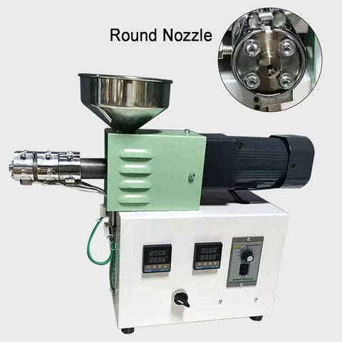 Smooth Running Desktop Filament Extruder Turn Abs Pla Petg Tpu Plastic Scraps Into 1.75 Mm 3D Printing Wire with round nozzle view.