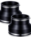 2 Pack 8 Inch To 6 Inch Flexible Rubber Pipe Coupling Reducer With Stainless Steel Clamps For Cast Iron PVC Steel Plastic Lead Pipe Connector Easy Install For Home Plumbing Projects, black