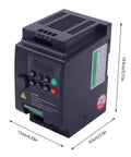 Powerful 750W 1HP Three-Phase Variable Frequency Drive VFD Inverter for 220V Motors, Smooth Start and Precise Speed Control, PLC Ready, Ideal for DIY CNC HVAC and Machinery, Model YL568K, black unit 14.5cm tall