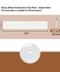 Heavy Duty Aluminum Kick Plate Door Scratch Guard 6 X 28 Inches Gloss White Finish Tough Pet Proof Barrier with screws.