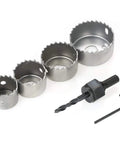 Kick Butt Carbon Steel Hole Saw Set With 3 And 6 Pieces For Installing Door Locks Drilling Wood Tile Wall Glass Like A Pro On Heavy Duty Metal Spherical Cutting Tools That Rock Hard And Feel Amazing, carbon steel hole saws with mandrel and hex key