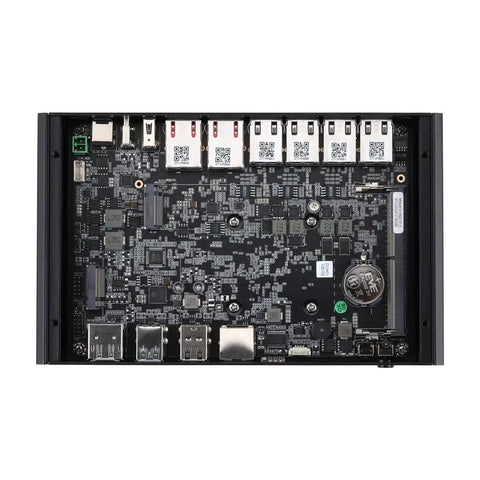 Intel X7425E Micro Server Gear Loaded With 8GB DDR4 RAM And 128GB M2 SSD mainboard with multiple ports and components.