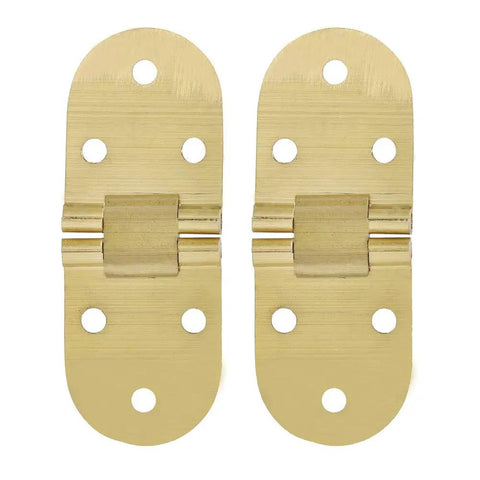 Copper Table Hinge Folding Tray 8x3cm Round Flip Mechanism With Slick Silent Motion Gold Finish, shown as a pair