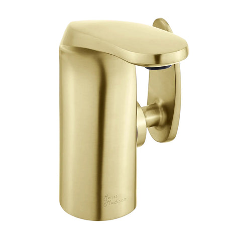 Brushed Gold Single Hole Bathroom Faucet With Single Handle, Solid Brass Construction, 1.2 GPM Flow