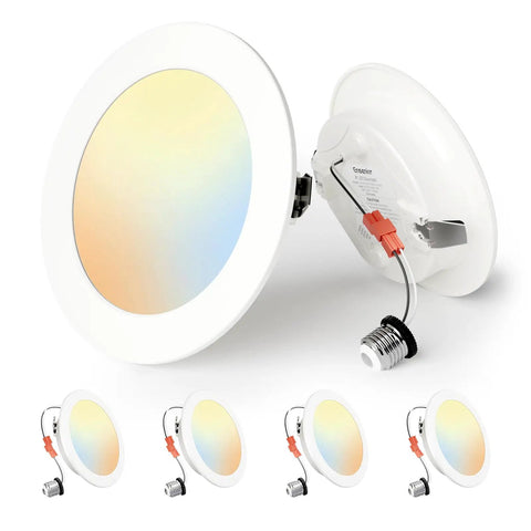 4 Pack LED Can Lights Dimmable Retrofit Recessed Lighting With Adjustable 2700K To 5000K Color Temperature
