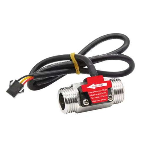 1/2 Inch Stainless Steel Water Flow Sensor Flowmeter With Turbine Design, High Precision 0.5% To 1% Accuracy, Measures Liquids Gases And Steam