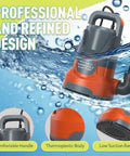 Heavy Duty Workhorse Submersible Sump Pump With 1Hp Electric Motor And 4000 Gph Swift Flow, thermoplastic design with comfortable handle.