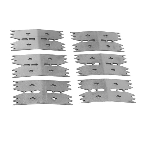 Top Notch Stainless Steel Fastening Plate Clamp Set For Woodworking Pros Ensuring Rock Solid Hold On Boards During Carving CNC Projects And Heavy Duty Carpentry With Razor Sharp Teeth For Maximum Grip And Reliability - 6 stainless steel clamps with razor teeth for gripping boards.