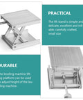 Top Notch Aluminum Alloy Leveling Machine For Industrial Lifting Stand With Easy Setup And Solid Build For Heavy Duty Material Handling And Height Adjustment Tasks, compact lift stand, silver aluminum, small size.