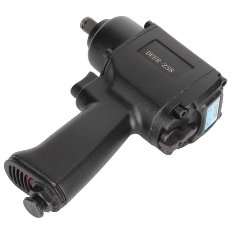 1/2 Inch Air Impact Wrench Delivering Killer 7500 Rpm Thrust And A Beefy 880 Ft Lbs Breakaway Grip with durable black body.
