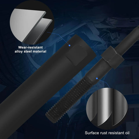 Close-up of 18 Piece Inline Dowel Pin Puller Master Set With SAE And Metric Collets Alloy Steel Construction showing rust resistance